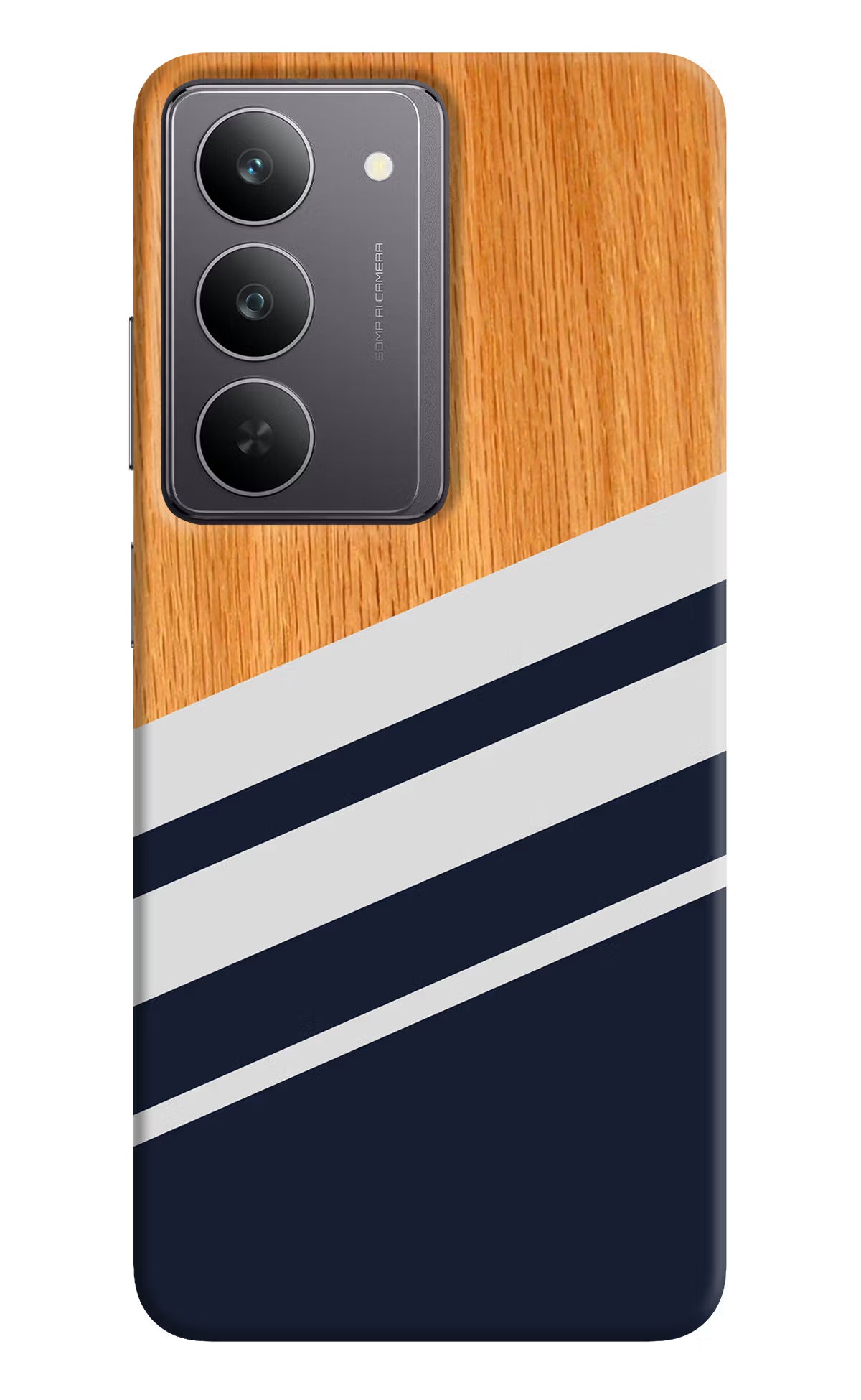 Blue and white wooden Realme 14x 5G Back Cover