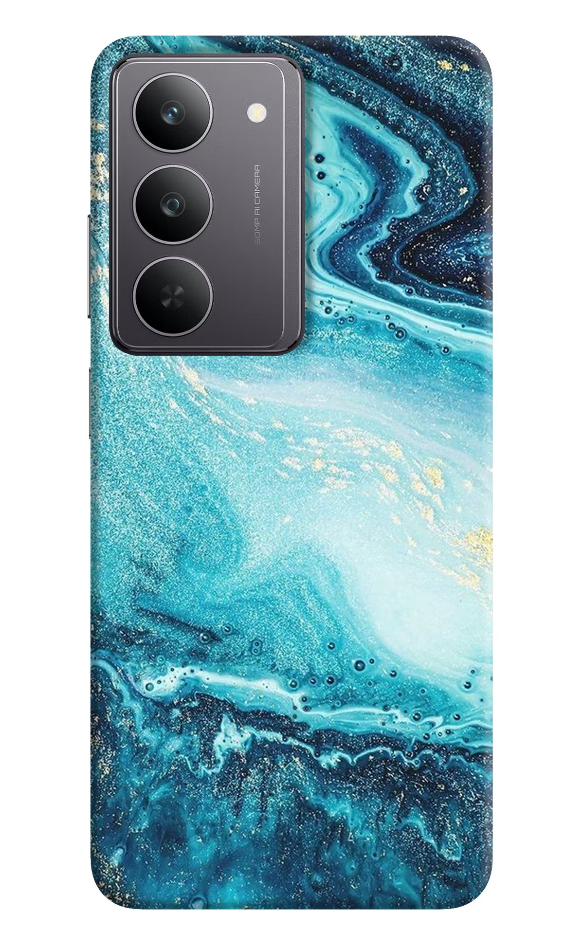 Blue Glitter Marble Realme 14x 5G Back Cover