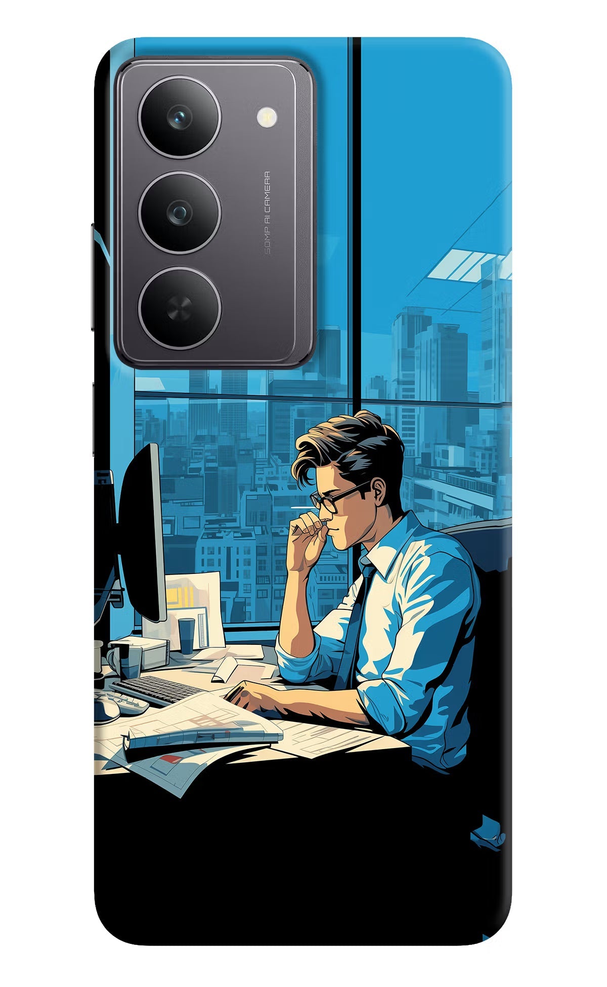 Focused Hustler (AI Generated) Realme 14x 5G Back Cover