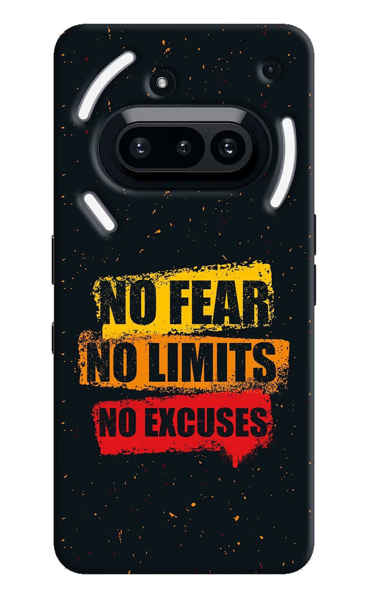 No Fear No Limits No Excuse Nothing Phone 3A Back Cover