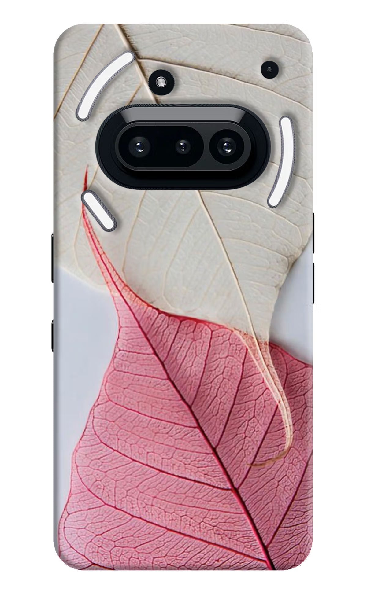 White Pink Leaf Nothing Phone 3A Back Cover