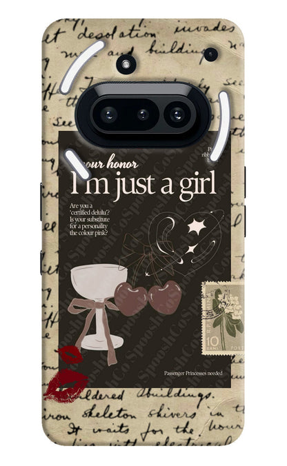 I am just a girl Nothing Phone 3A Back Cover