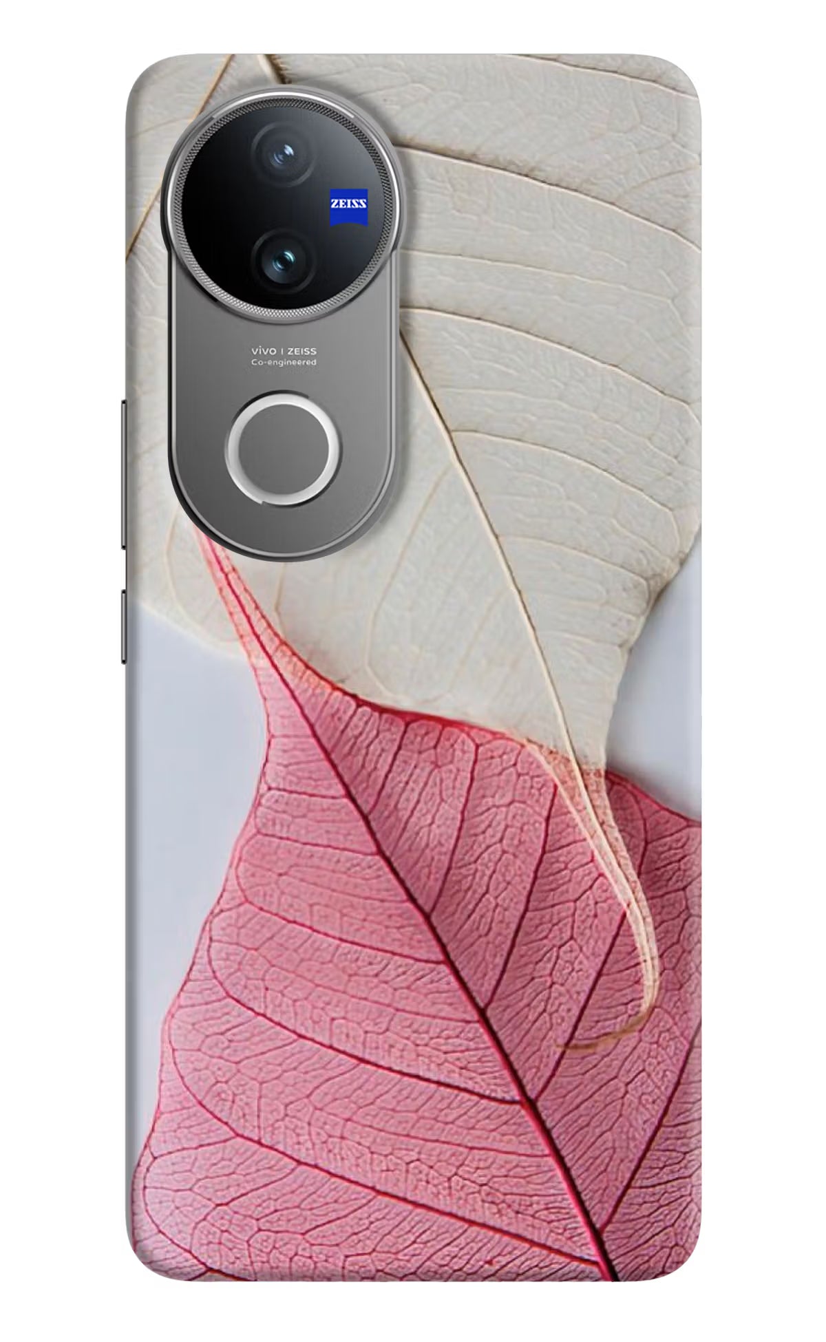 White Pink Leaf Vivo V50 5G Back Cover