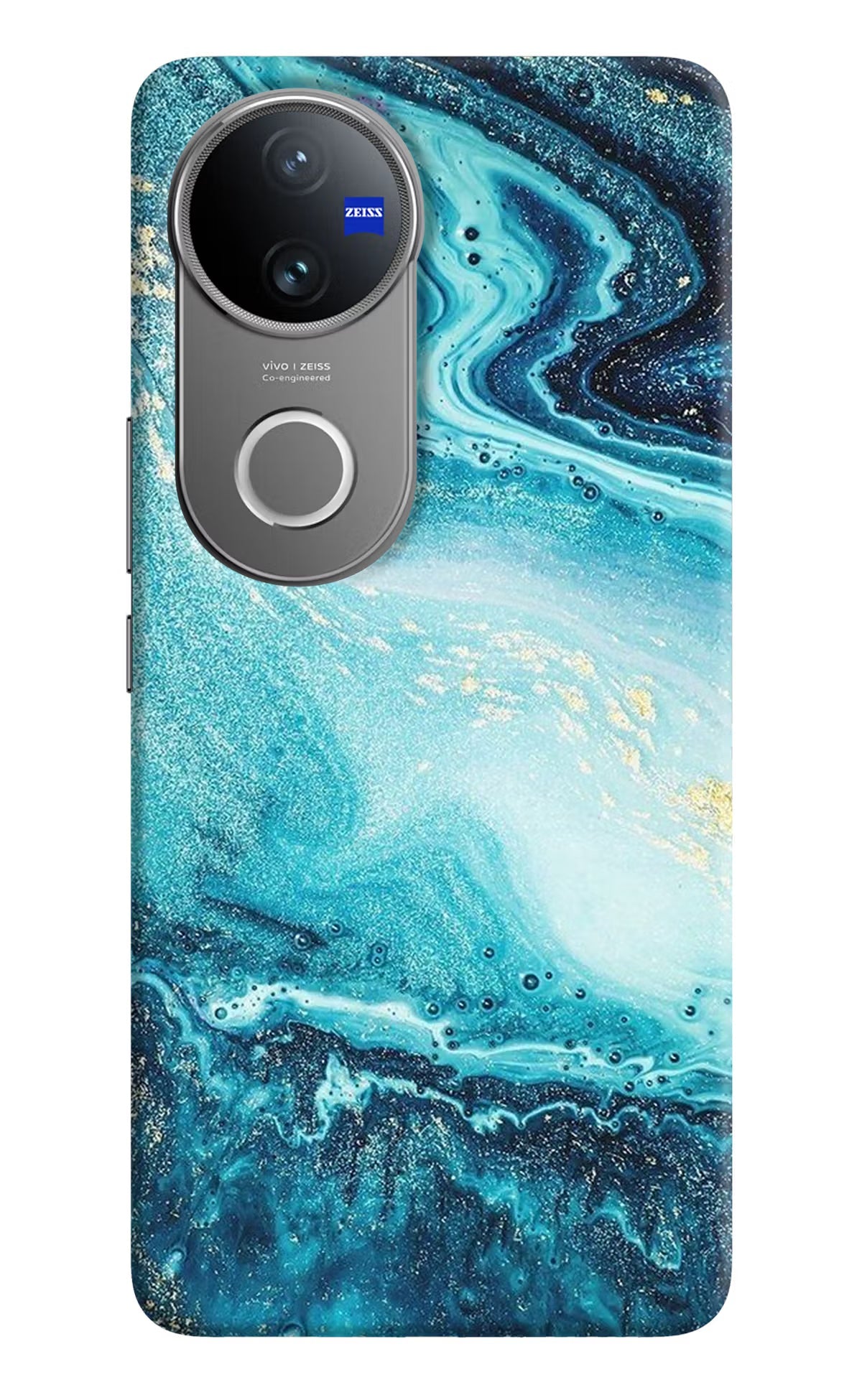 Blue Glitter Marble Vivo V50 5G Back Cover