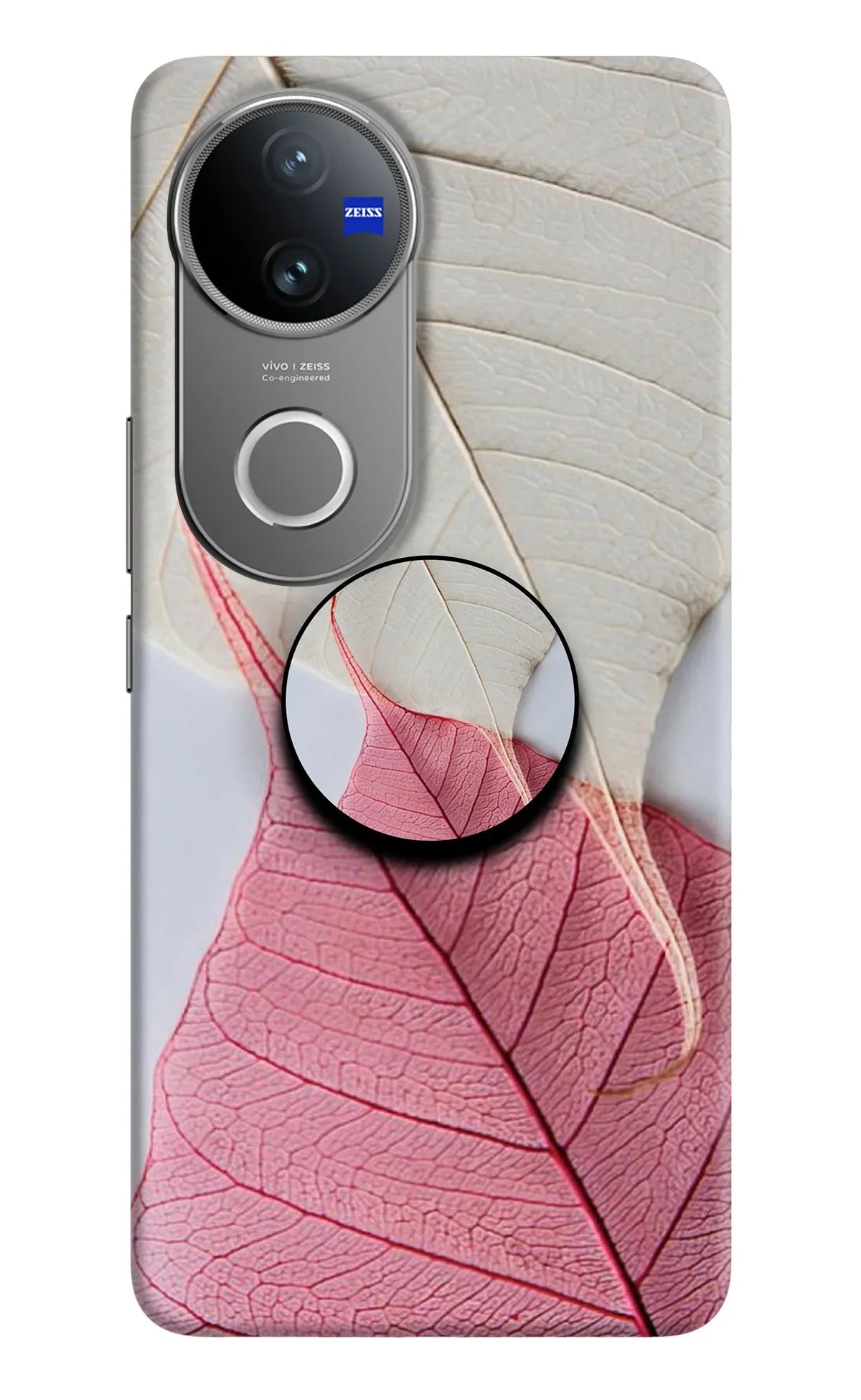 White Pink Leaf Vivo V50 5G Pop Case