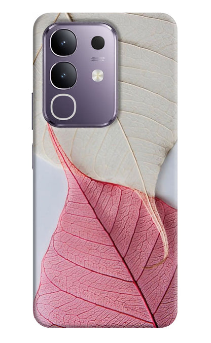 White Pink Leaf Vivo T4x 5G Back Cover