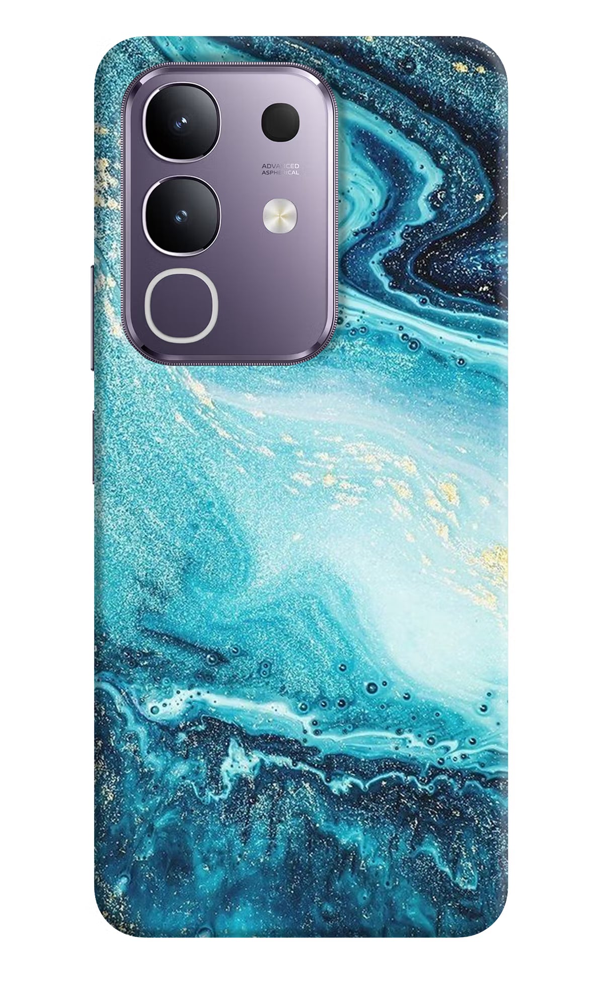 Blue Glitter Marble Vivo T4x 5G Back Cover