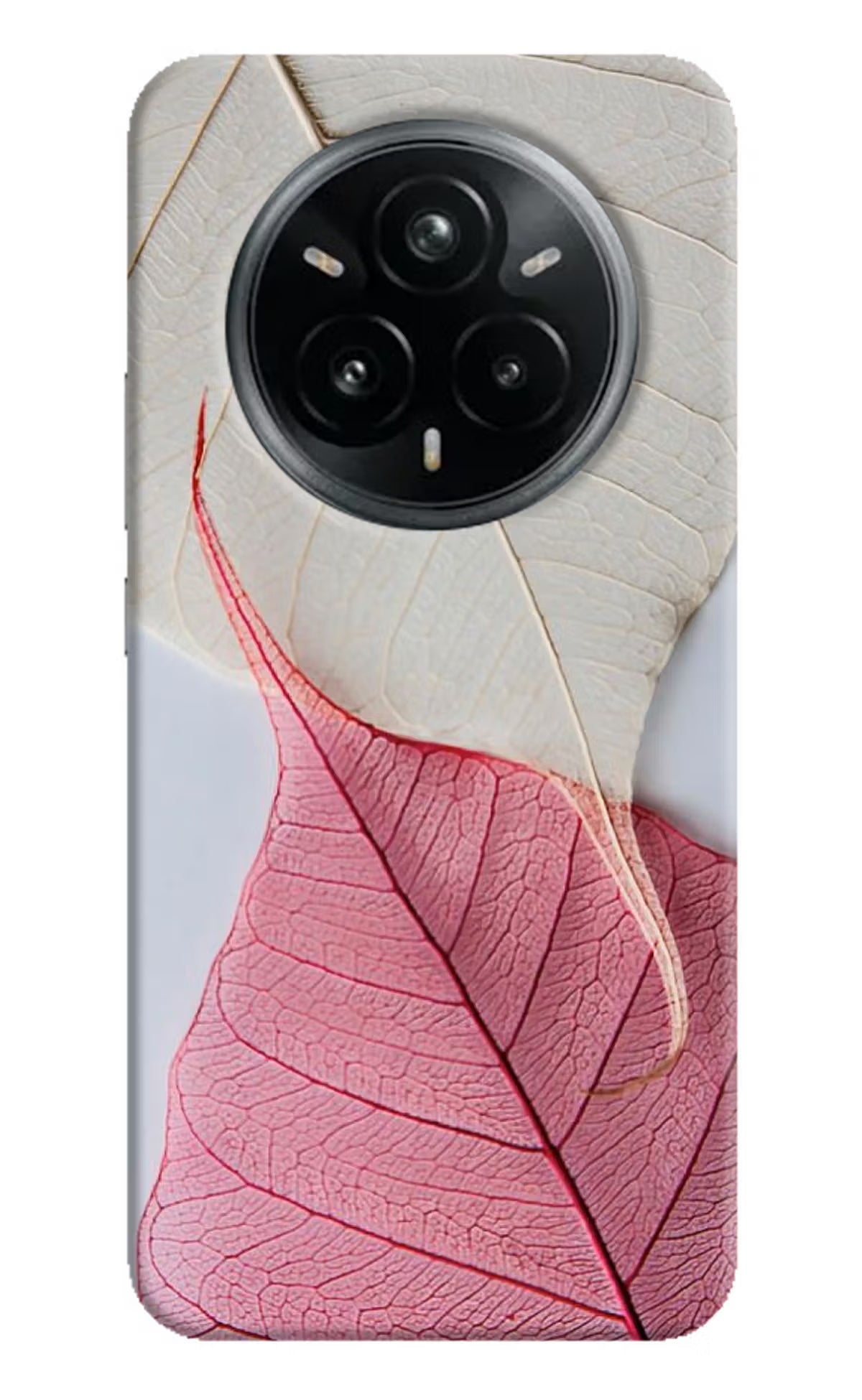 White Pink Leaf Realme 14 Pro Plus 5G Back Cover