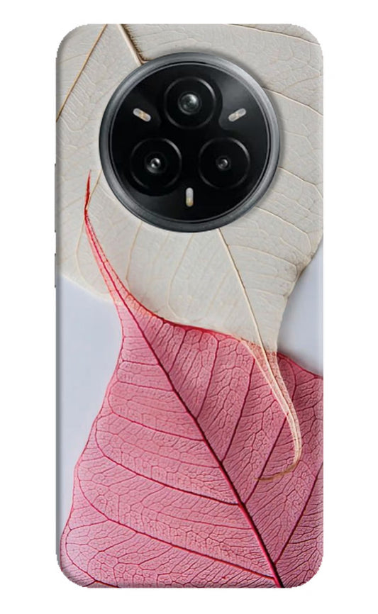 White Pink Leaf Realme 14 Pro Plus 5G Back Cover