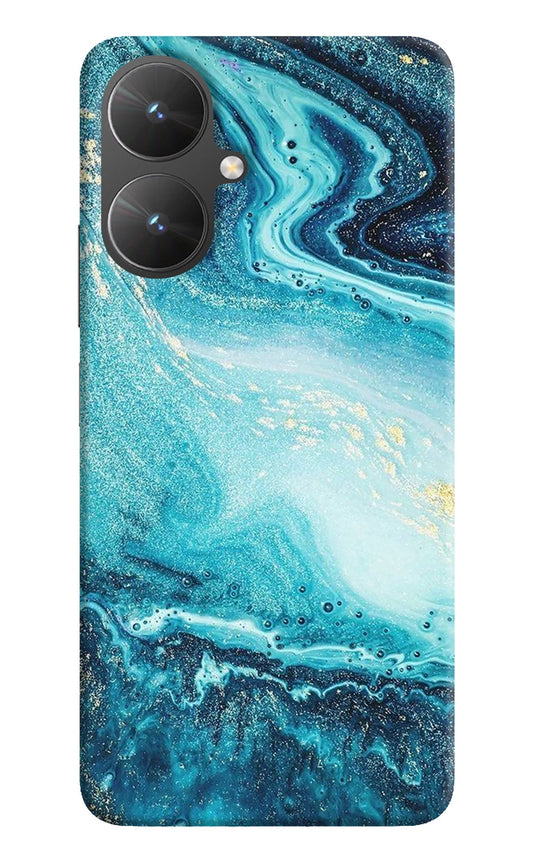 Blue Glitter Marble Poco M6 5G Back Cover