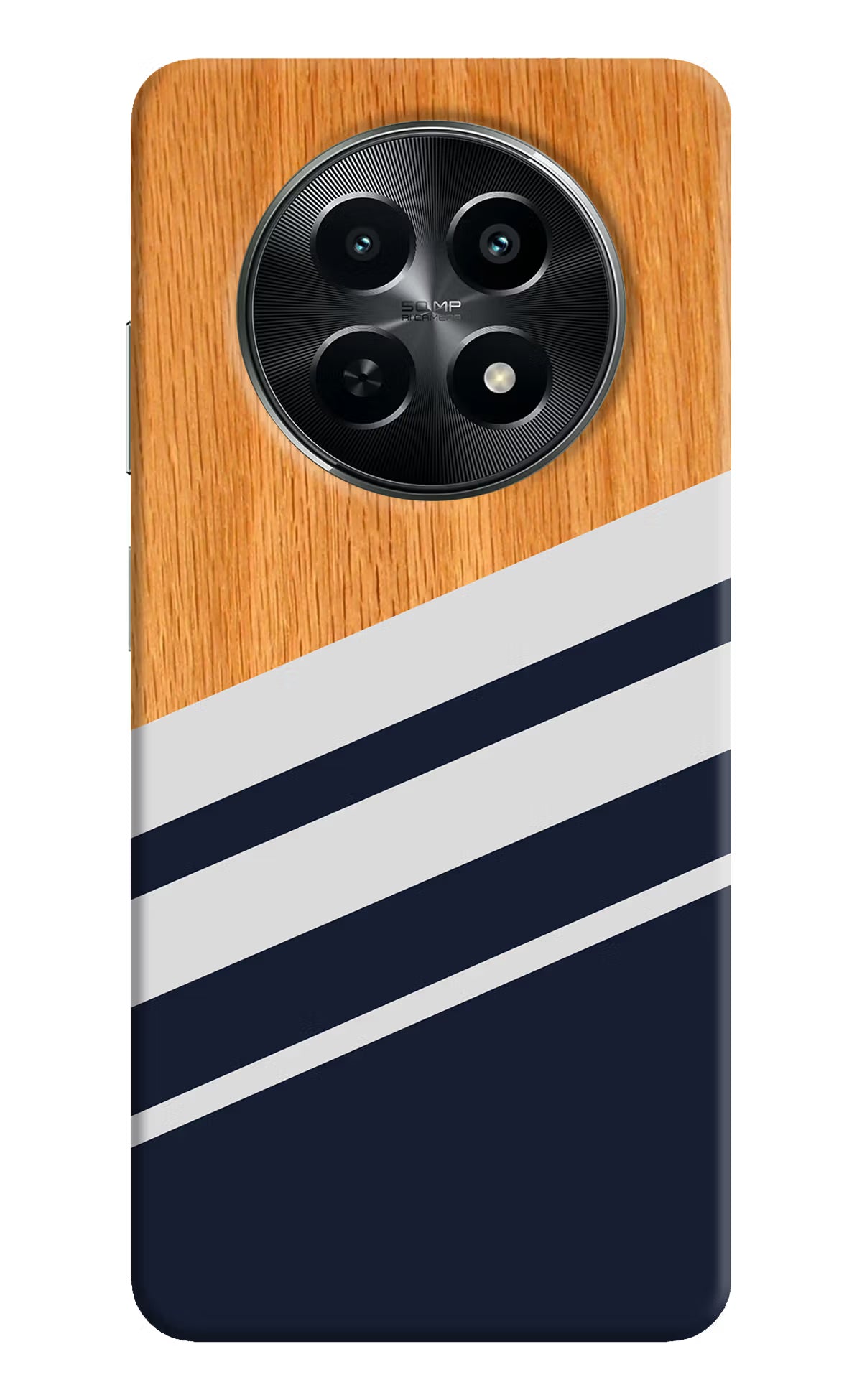 Blue and white wooden Realme C65 5G Back Cover
