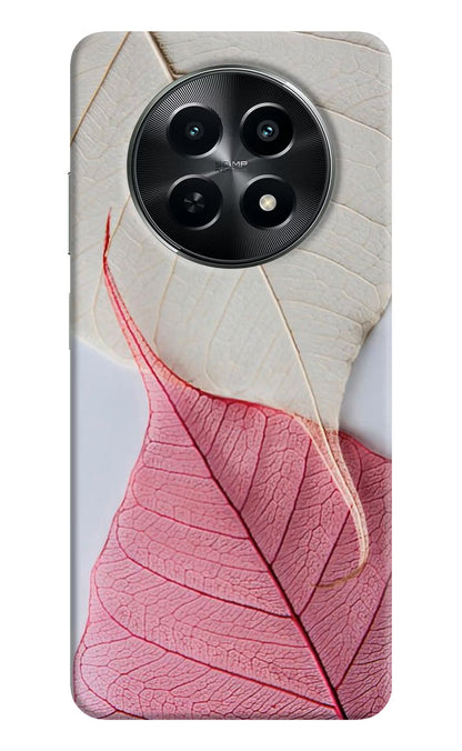 White Pink Leaf Realme C65 5G Back Cover