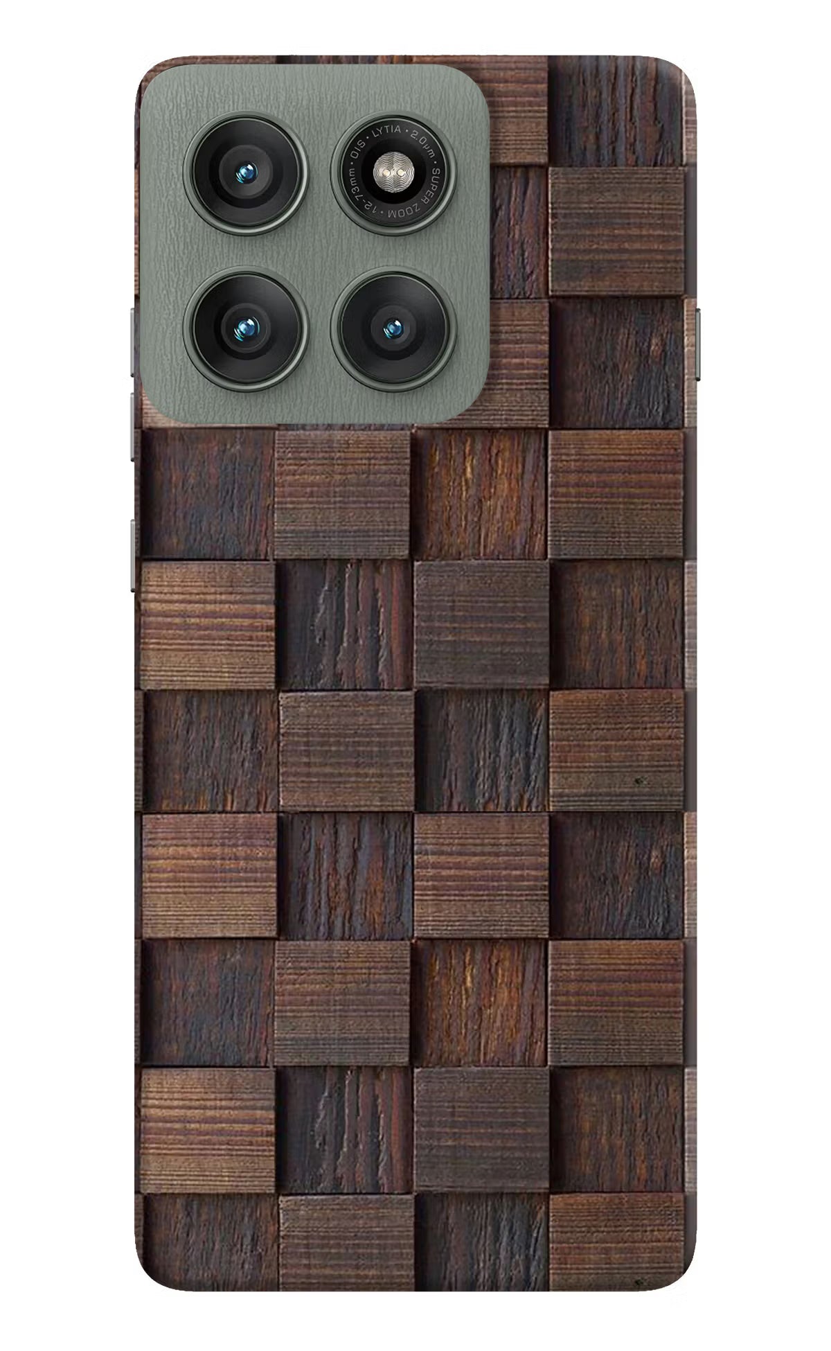 Wooden Cube Design Moto Edge 60 Pro Back Cover
