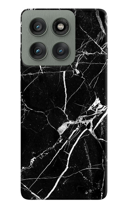 Black Marble Pattern Moto Edge 60 Pro Back Cover