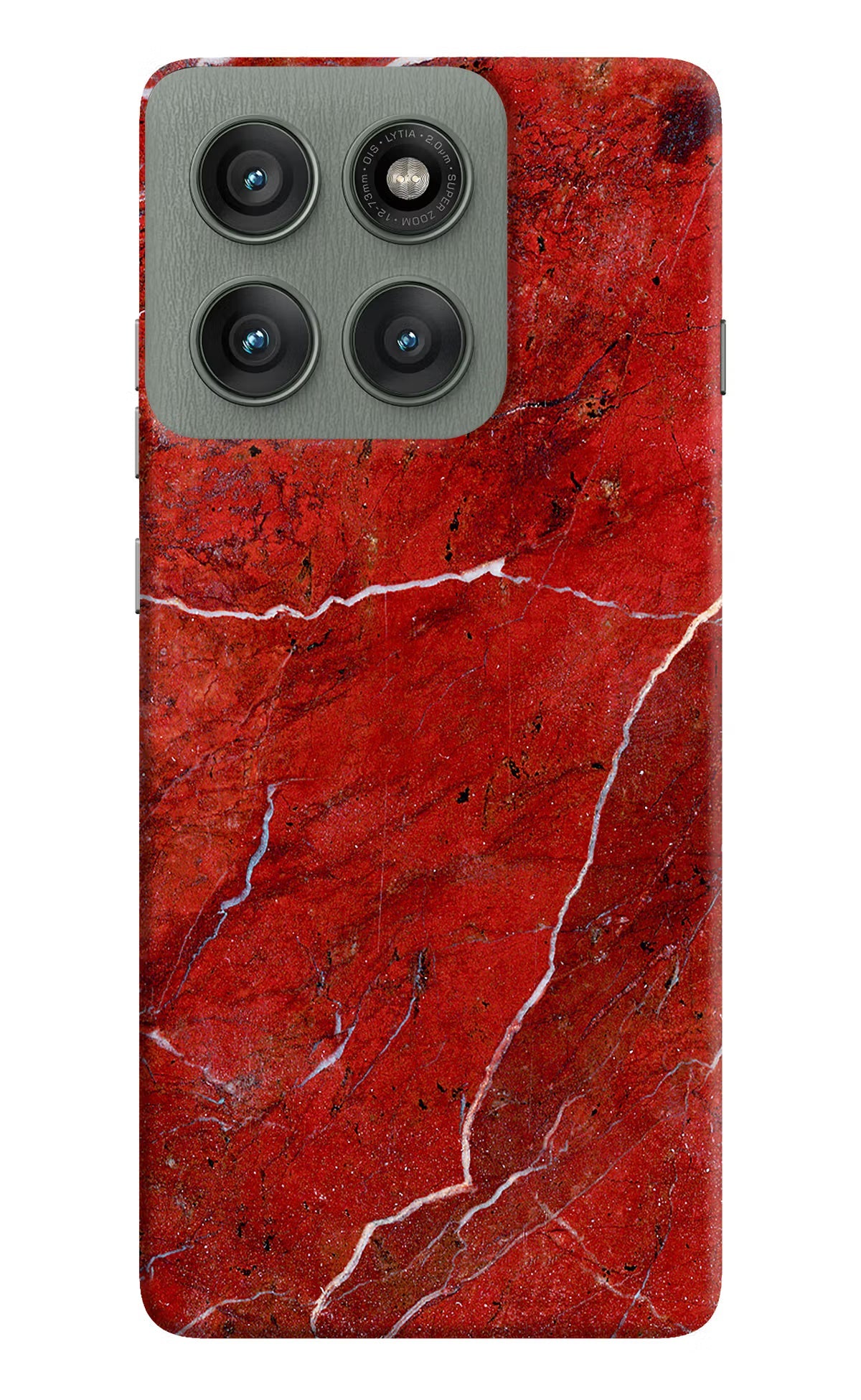 Red Marble Design Moto Edge 60 Pro Back Cover