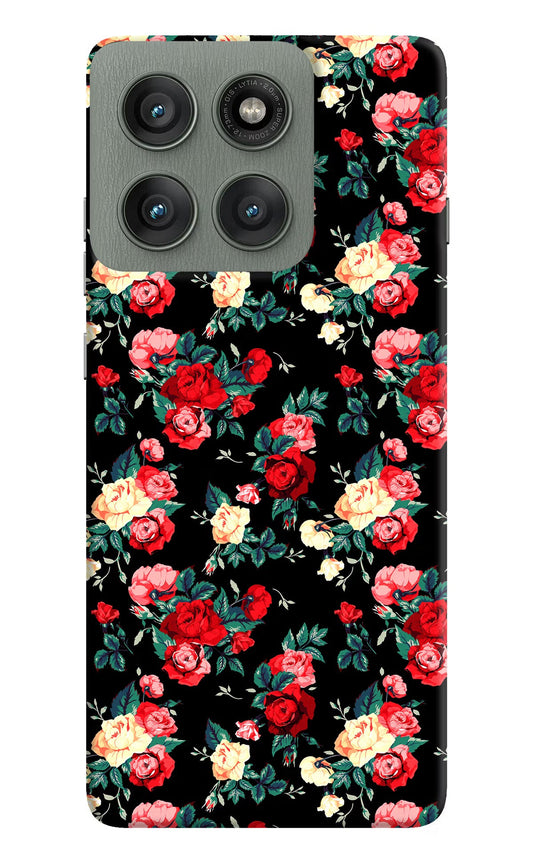 Rose Pattern Moto Edge 60 Pro Back Cover