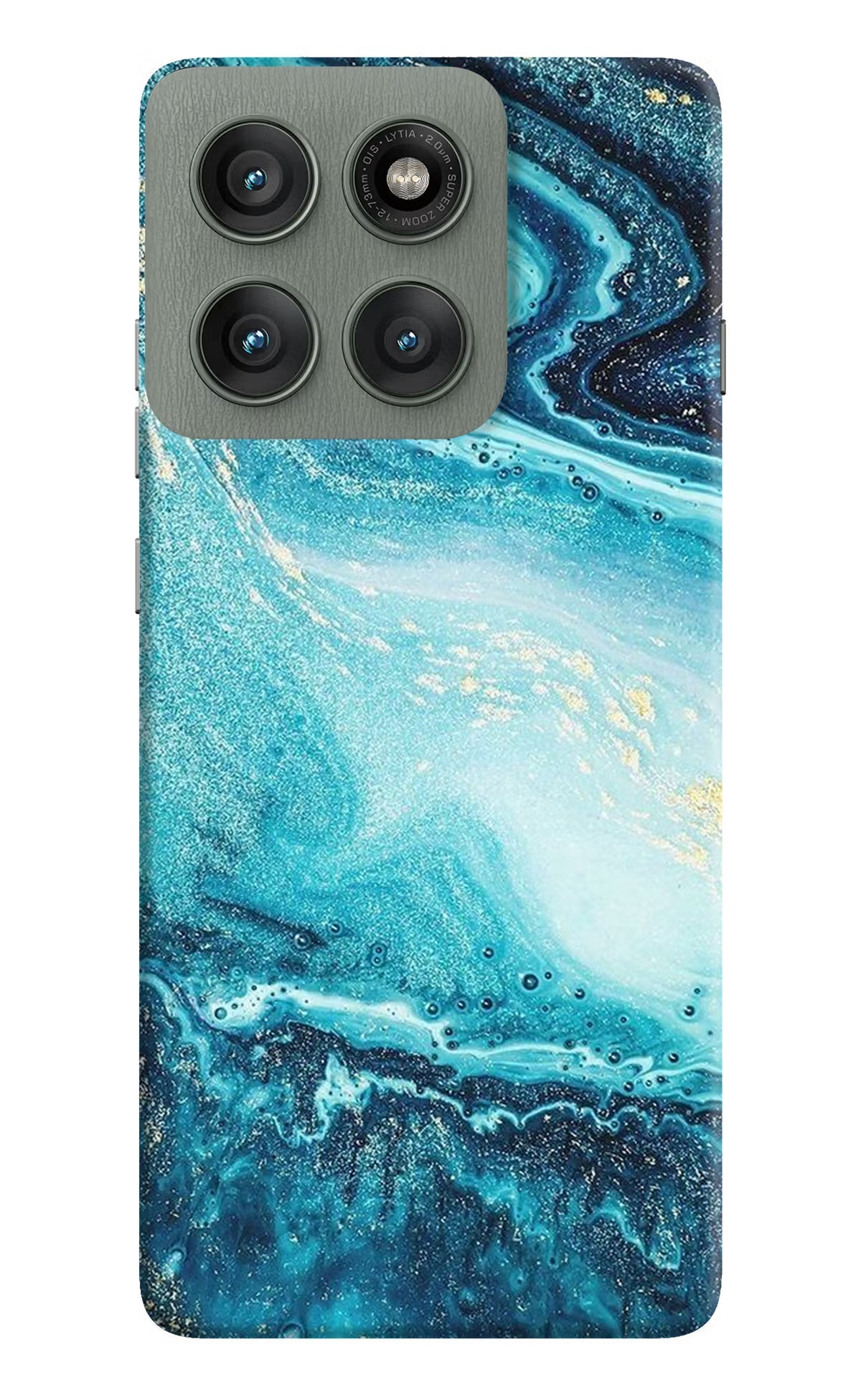 Blue Glitter Marble Moto Edge 60 Pro Back Cover