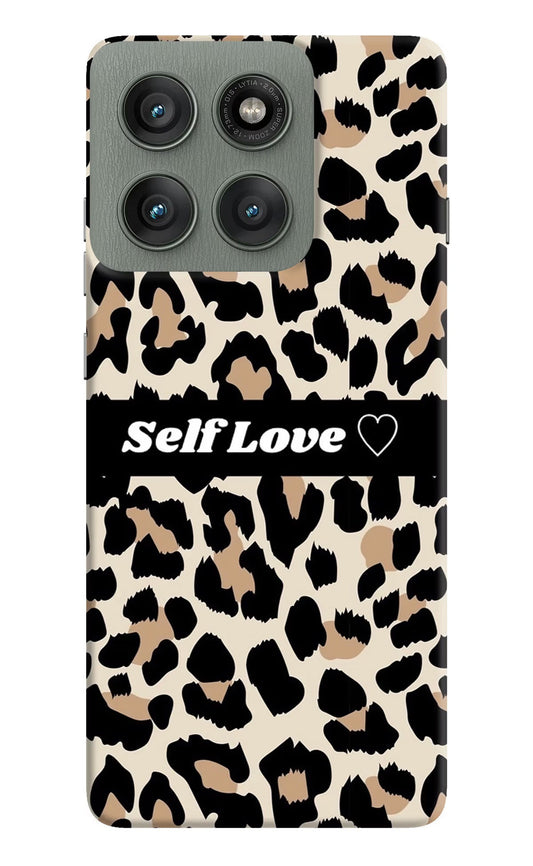 Leopard Print Self Love Moto Edge 60 Pro Back Cover