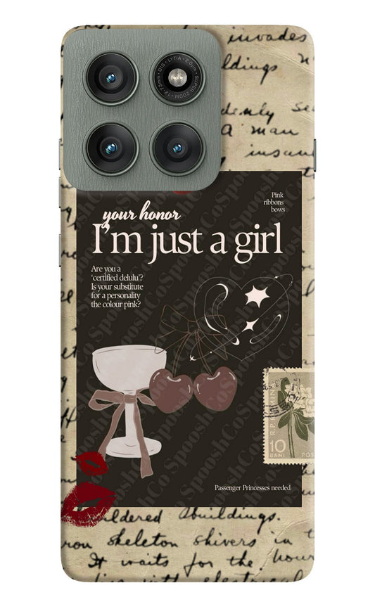 I am just a girl Moto Edge 60 Pro Back Cover