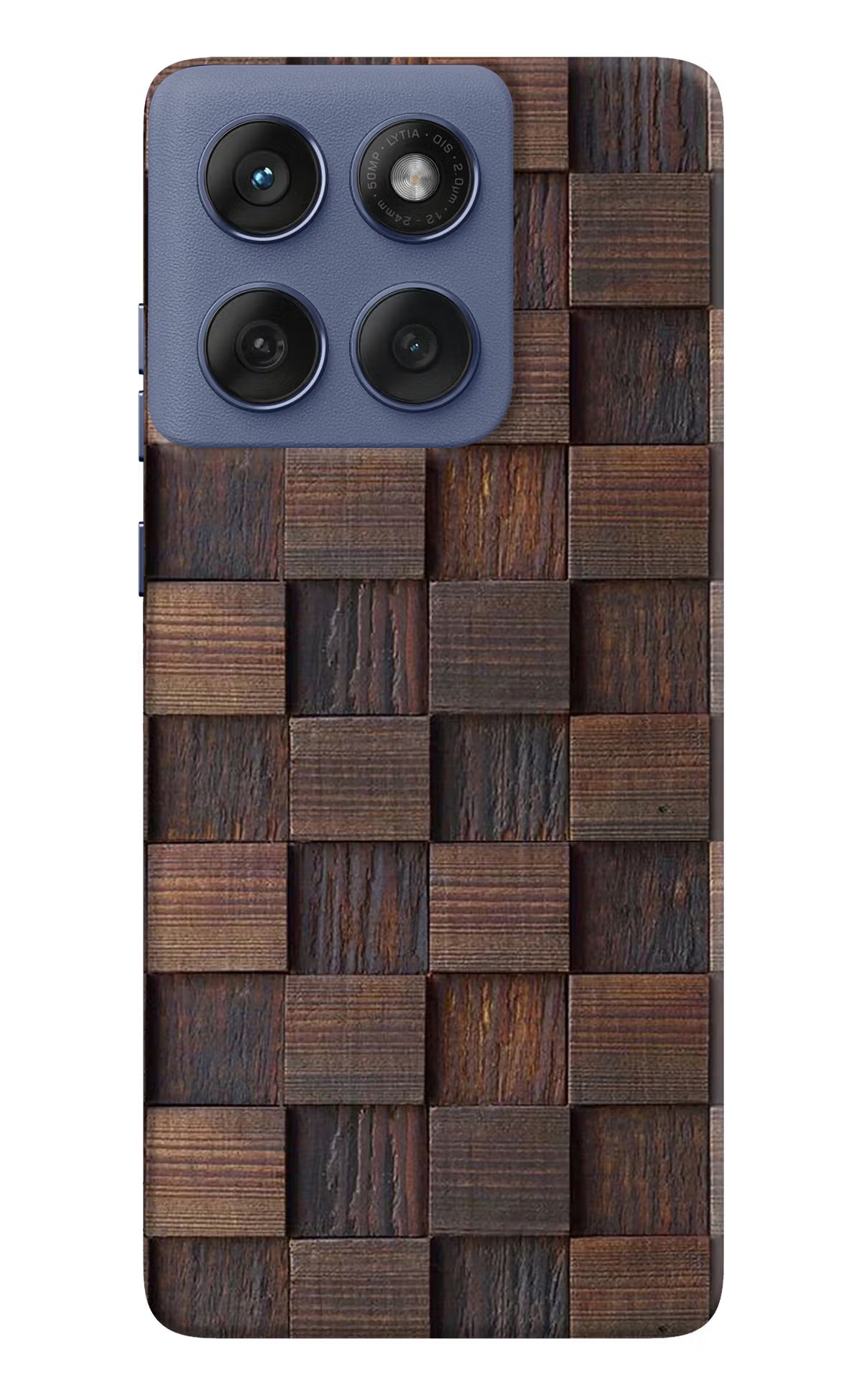 Wooden Cube Design Moto Edge 60 Fusion Back Cover