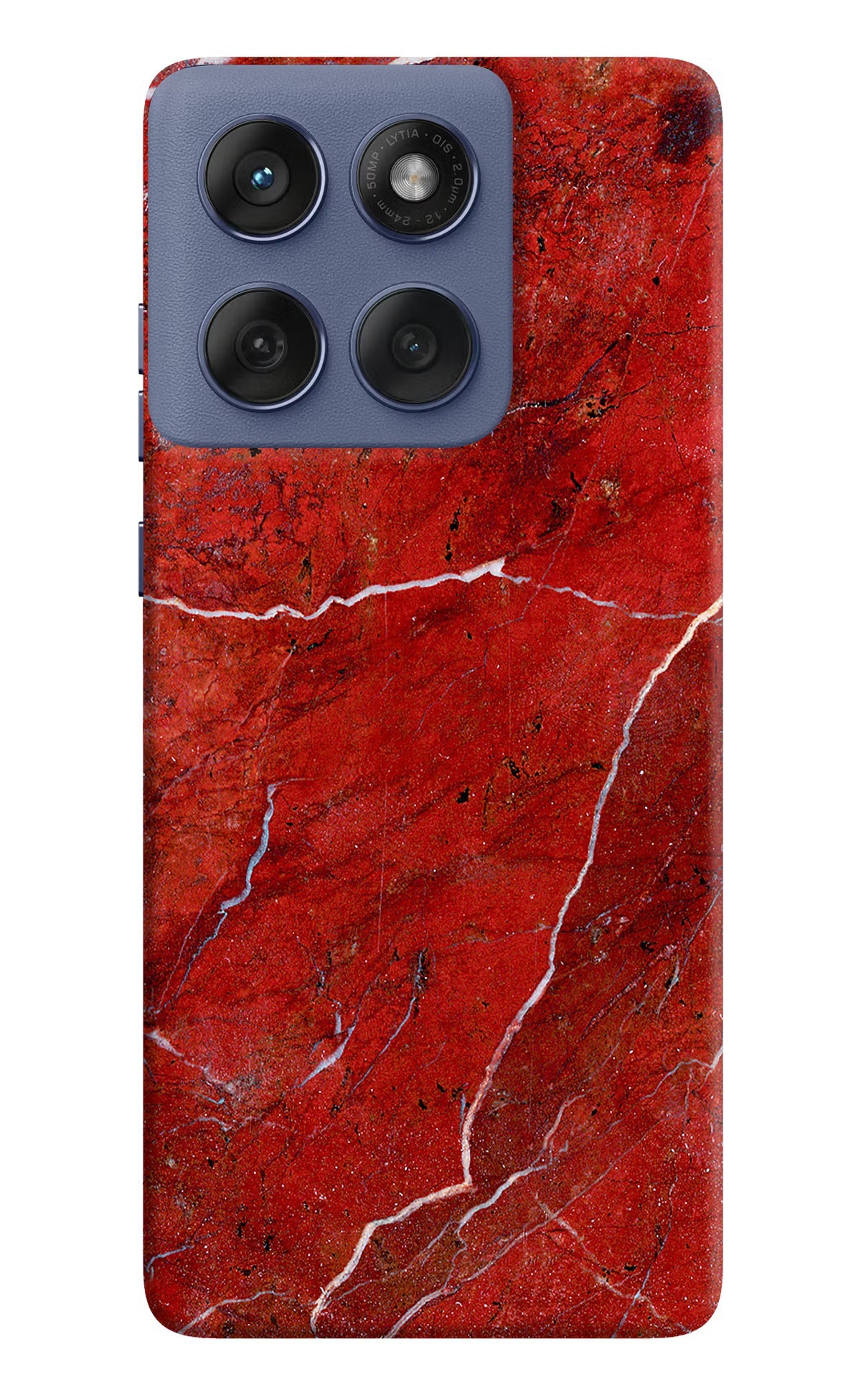 Red Marble Design Moto Edge 60 Fusion Back Cover