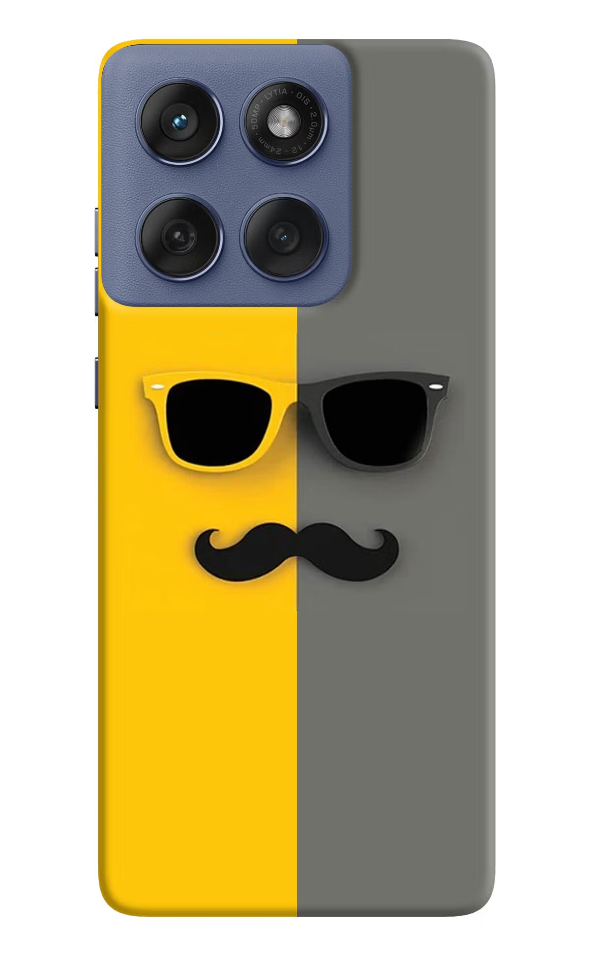 Sunglasses with Mustache Moto Edge 60 Fusion Back Cover