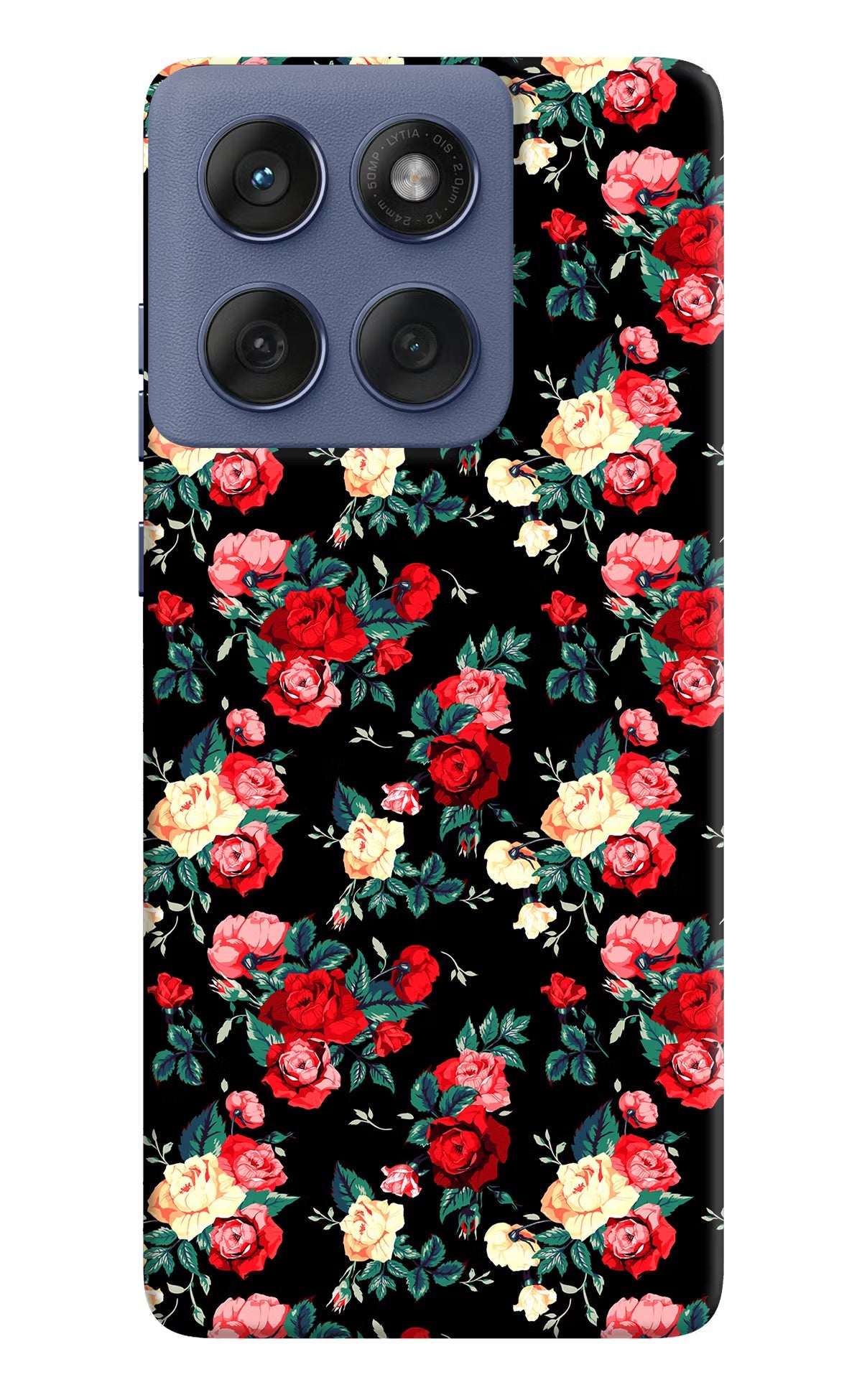 Rose Pattern Moto Edge 60 Fusion Back Cover