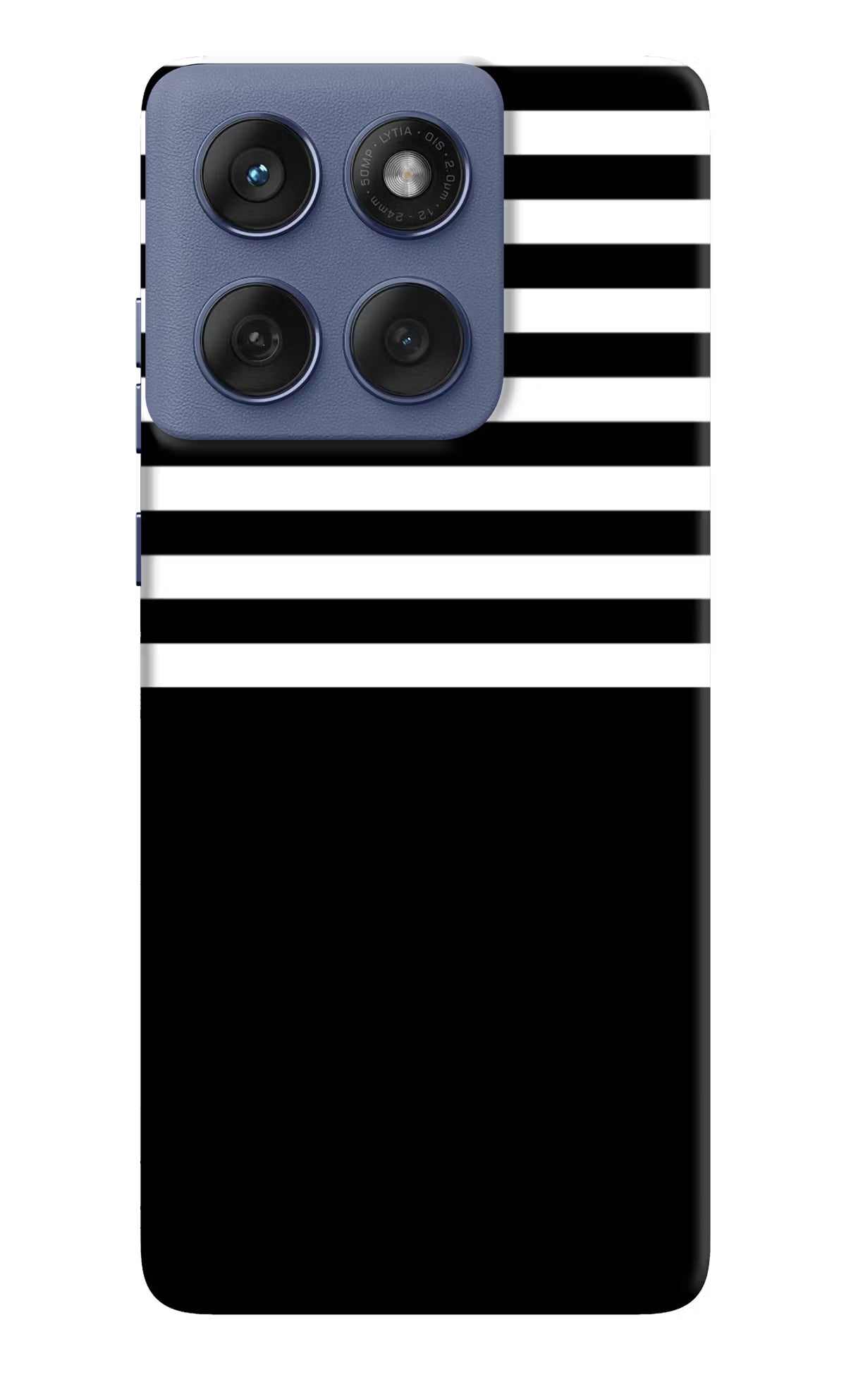 Black and White Print Moto Edge 60 Fusion Back Cover
