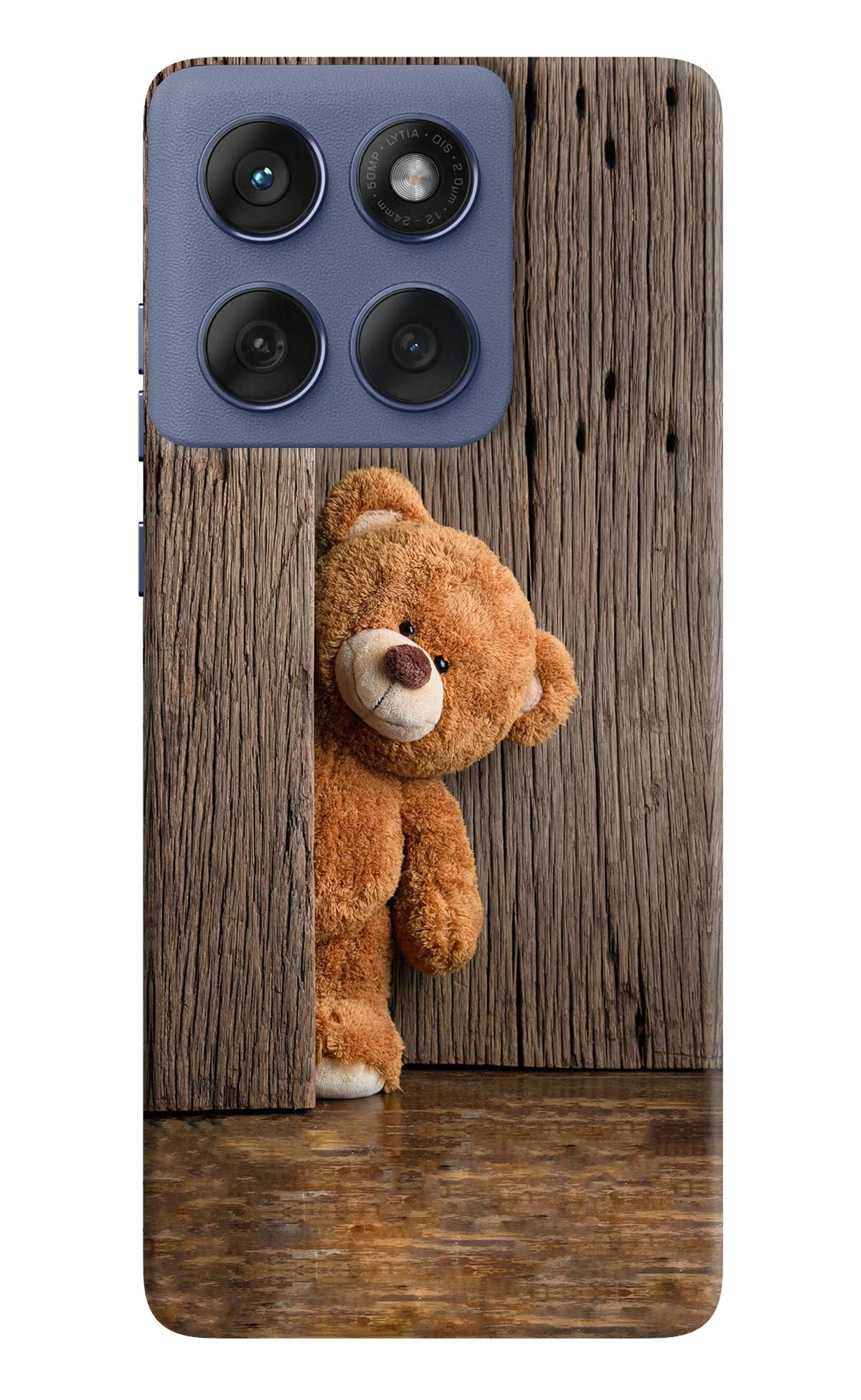 Teddy Wooden Moto Edge 60 Fusion Back Cover