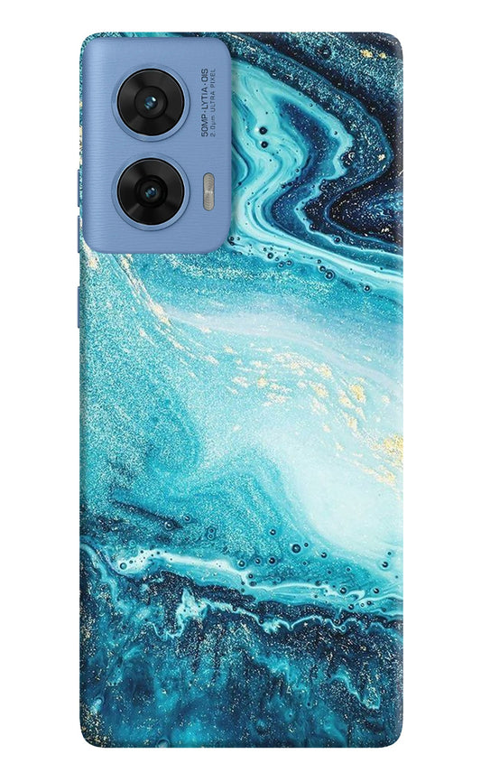 Blue Glitter Marble Moto Edge 60 Fusion Back Cover
