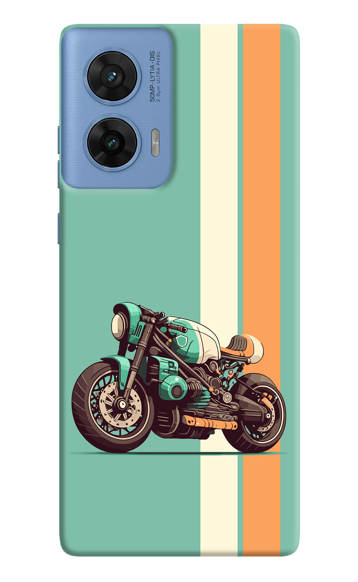 Striped Moto Drift Moto Edge 60 Fusion Back Cover
