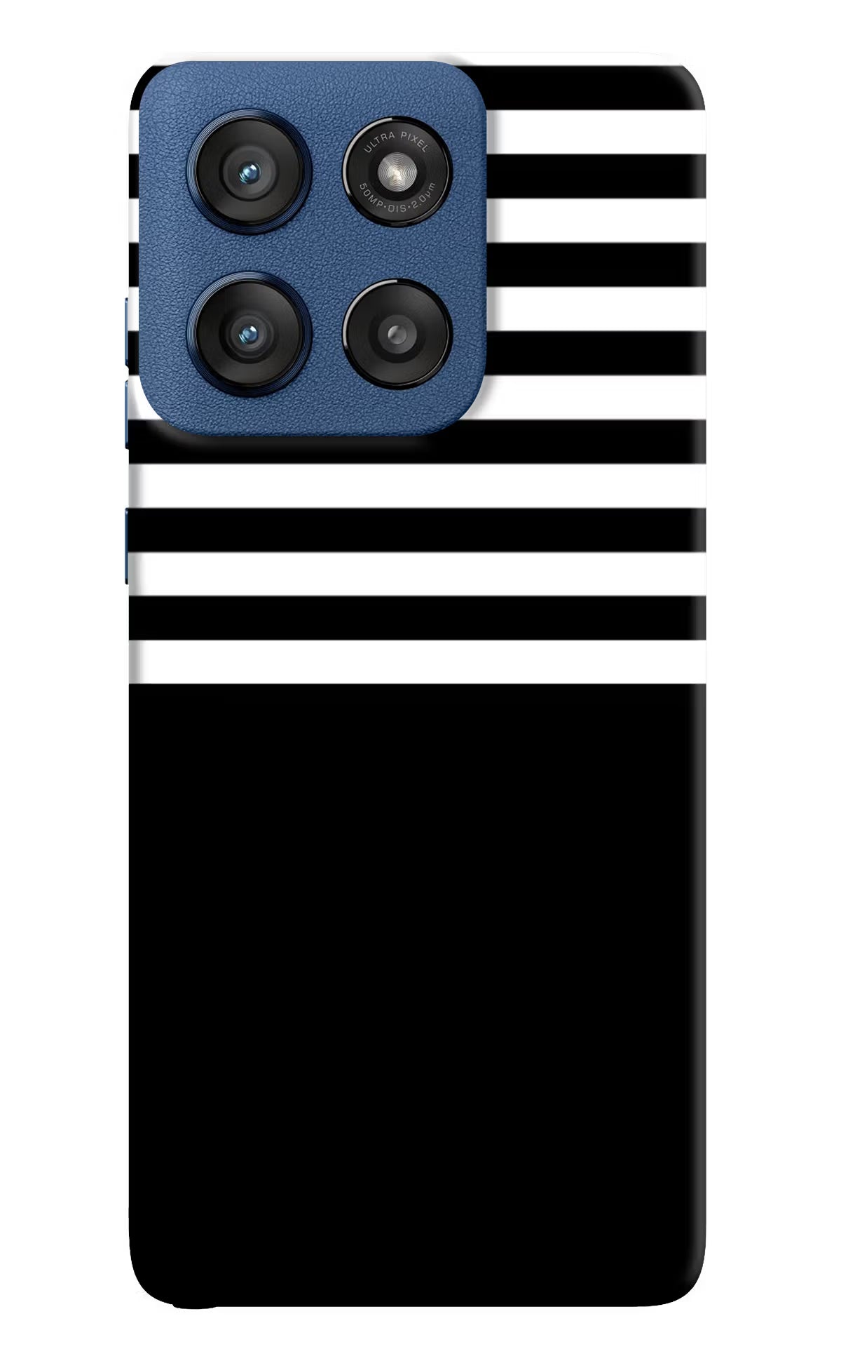 Black and White Print Moto Edge 60 Stylus Back Cover
