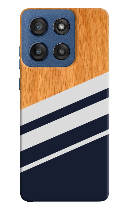 Blue and white wooden Moto Edge 60 Stylus Back Cover