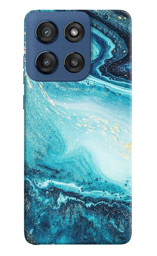 Blue Glitter Marble Moto Edge 60 Stylus Back Cover