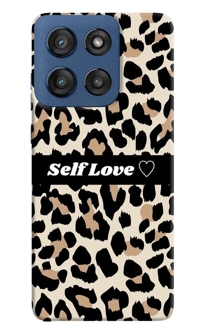 Leopard Print Self Love Moto Edge 60 Stylus Back Cover