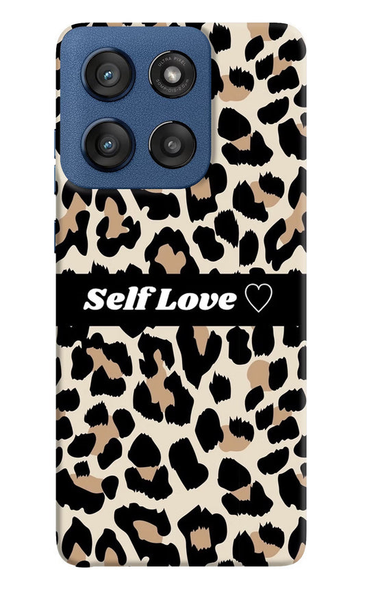 Leopard Print Self Love Moto Edge 60 Stylus Back Cover