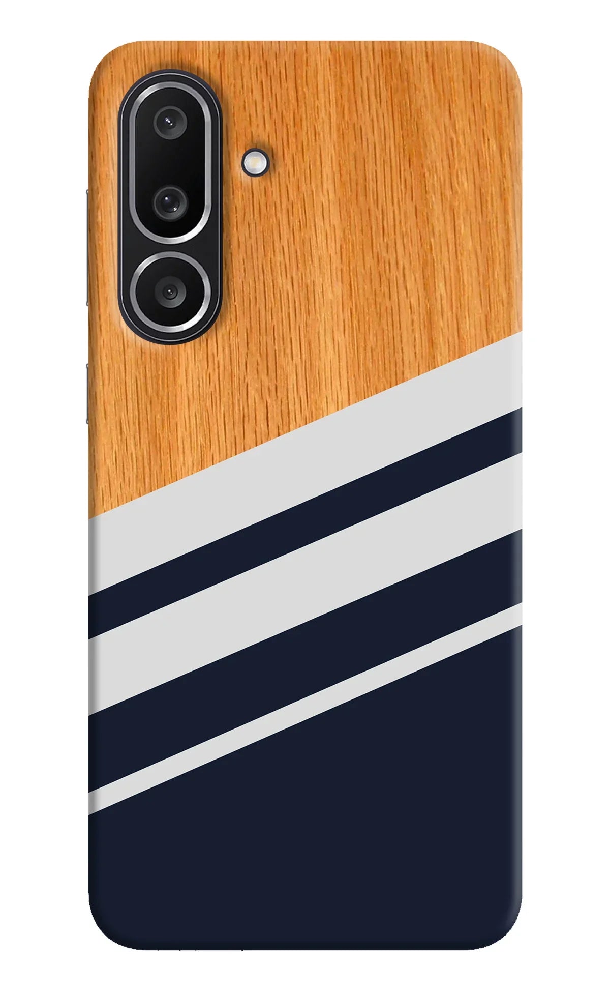 Blue and white wooden Samsung M56 5G Back Cover