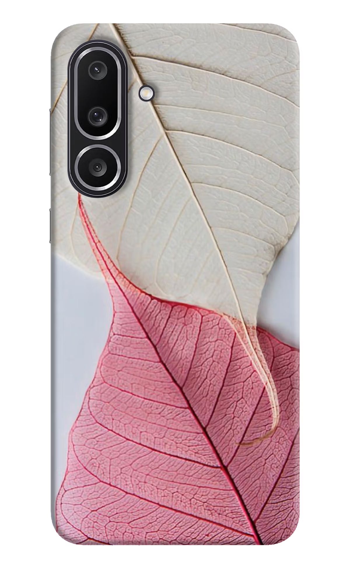 White Pink Leaf Samsung M56 5G Back Cover