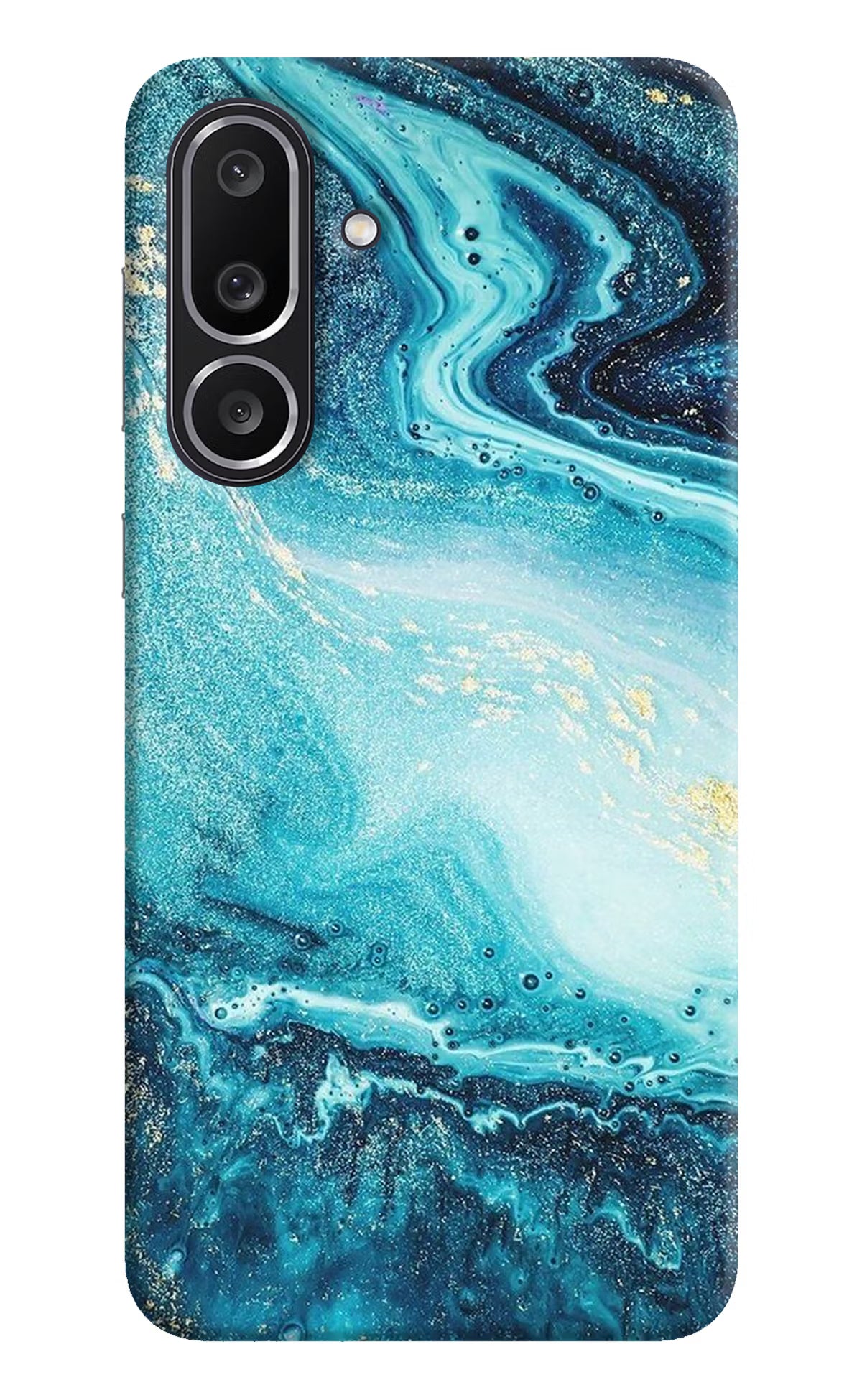 Blue Glitter Marble Samsung M56 5G Back Cover