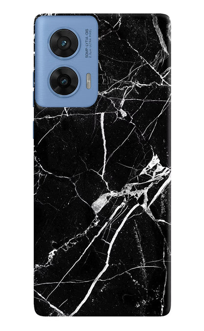 Black Marble Pattern Moto G96 5G Back Cover
