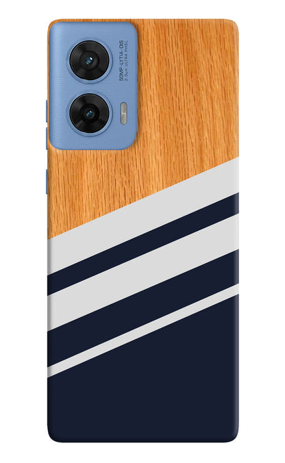 Blue and white wooden Moto G96 5G Back Cover