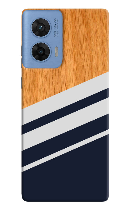Blue and white wooden Moto G96 5G Back Cover