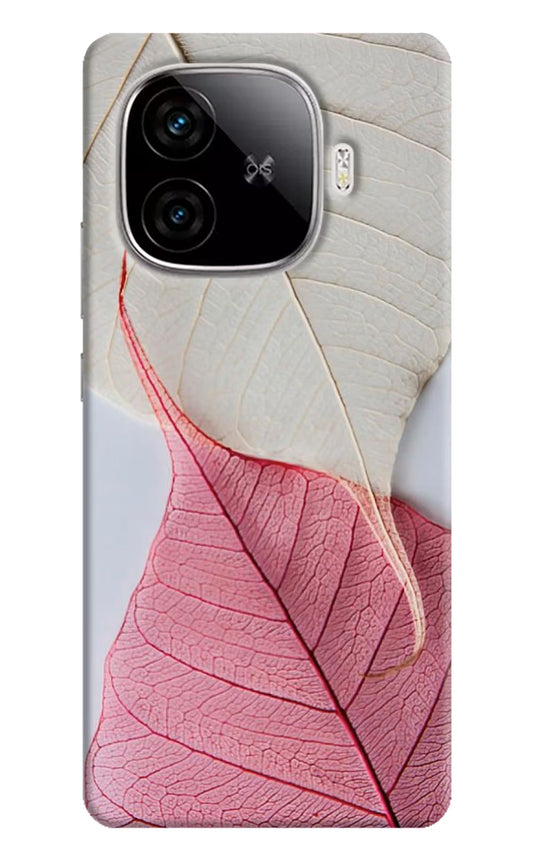 White Pink Leaf iQOO Neo 10R 5G Back Cover