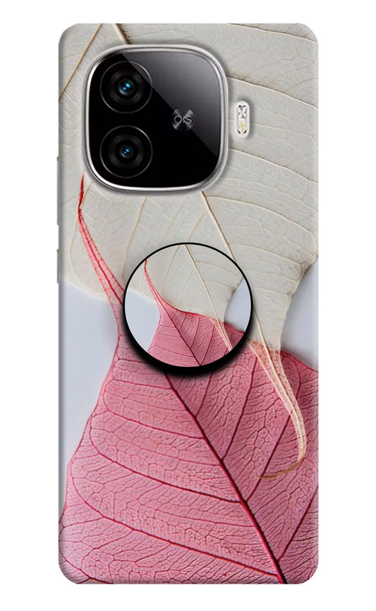 White Pink Leaf iQOO Neo 10R 5G Pop Case