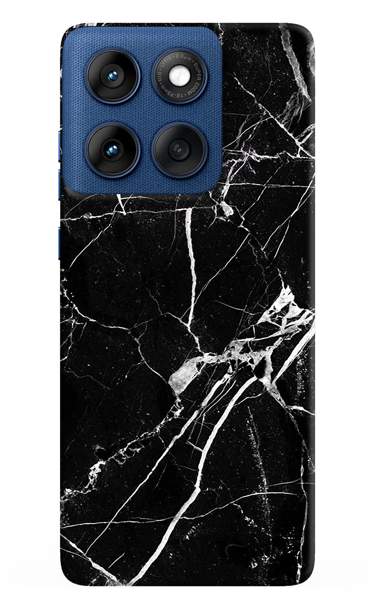 Black Marble Pattern Moto Edge 60 Back Cover