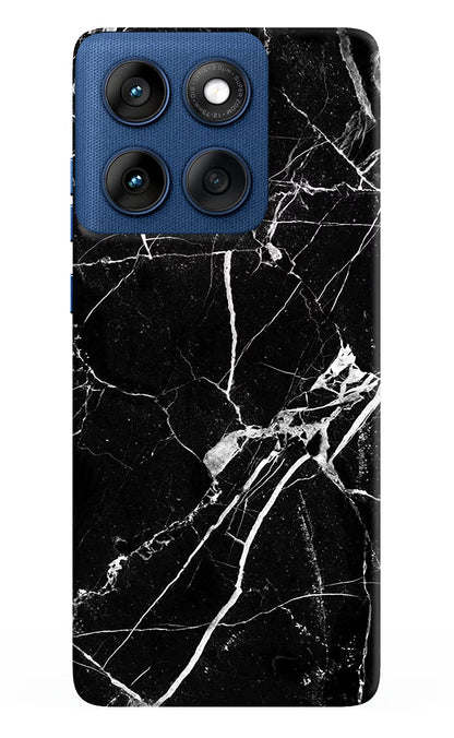 Black Marble Pattern Moto Edge 60 Back Cover