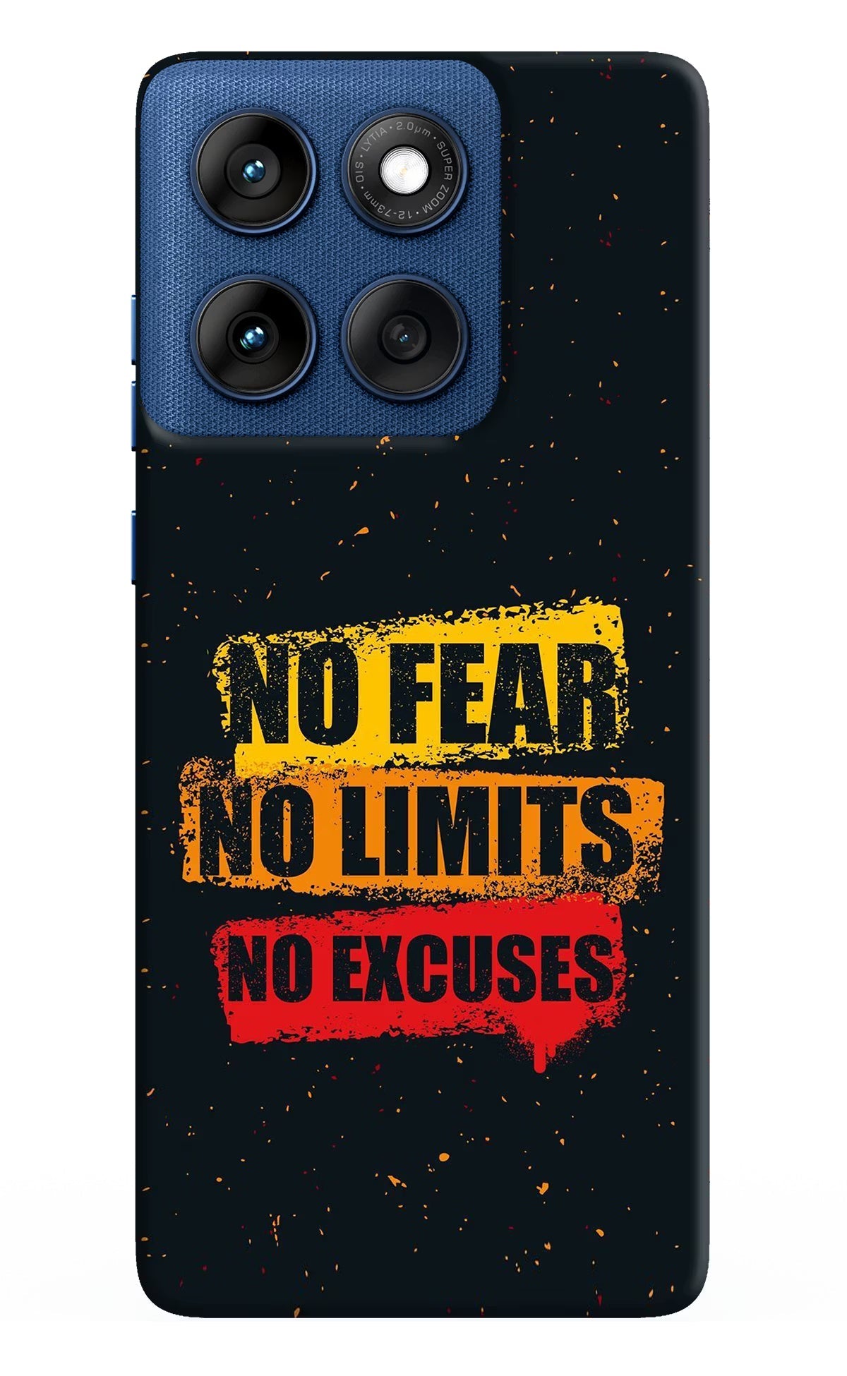 No Fear No Limits No Excuse Moto Edge 60 Back Cover