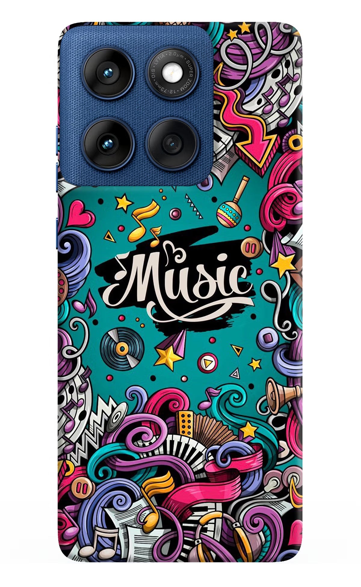 Music Graffiti Moto Edge 60 Back Cover