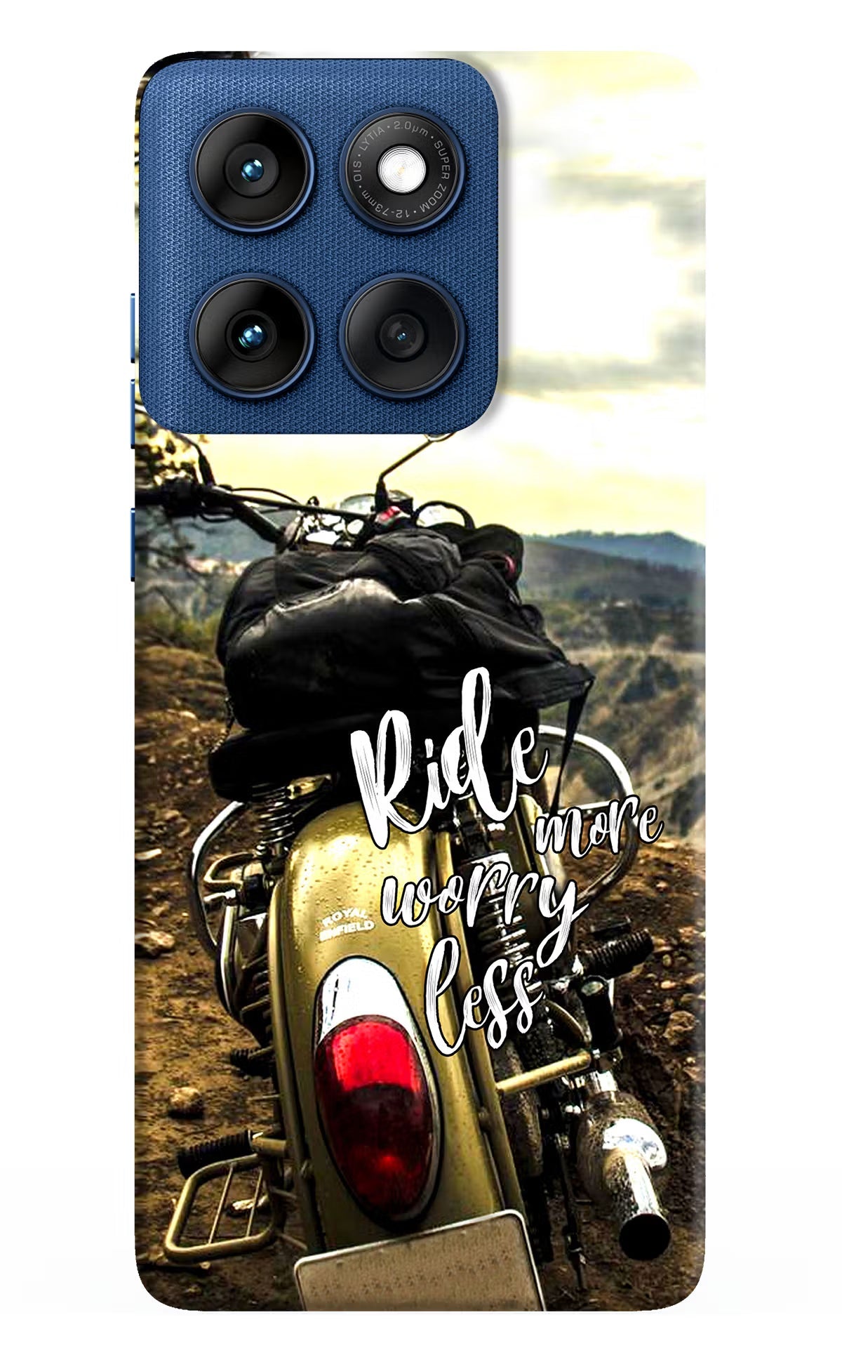 Ride More Worry Less Moto Edge 60 Back Cover