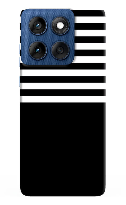 Black and White Print Moto Edge 60 Back Cover